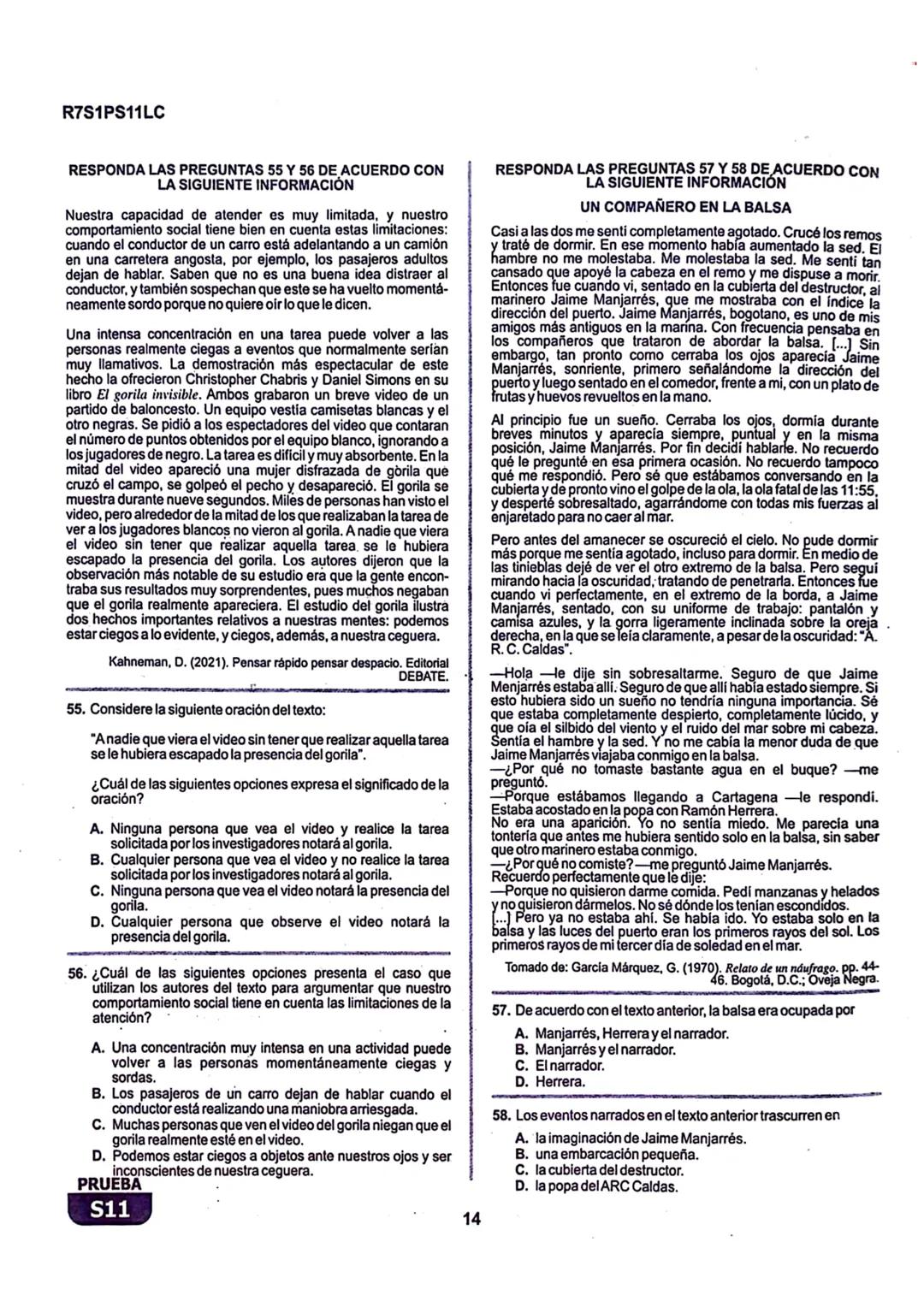 La
Evaluación
S11
Evaluación por Desempeño en Competencias
Primera sesión
En el siguiente cuadro se muestran las pruebas que conforman el ex