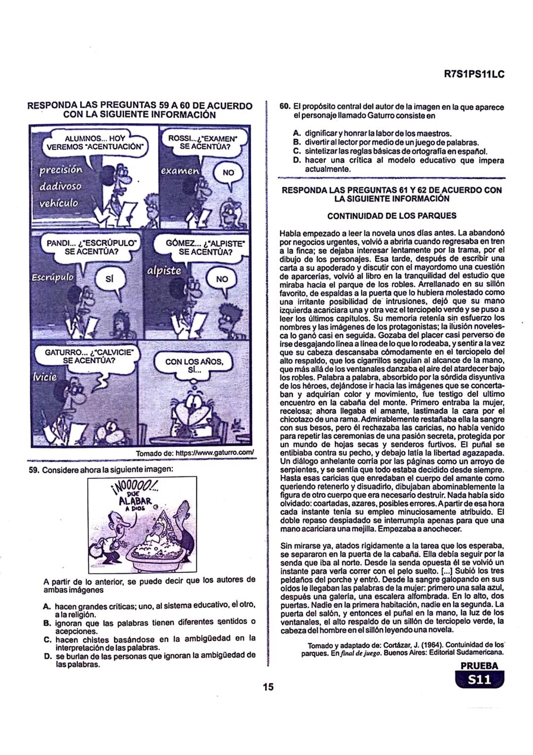 La
Evaluación
S11
Evaluación por Desempeño en Competencias
Primera sesión
En el siguiente cuadro se muestran las pruebas que conforman el ex