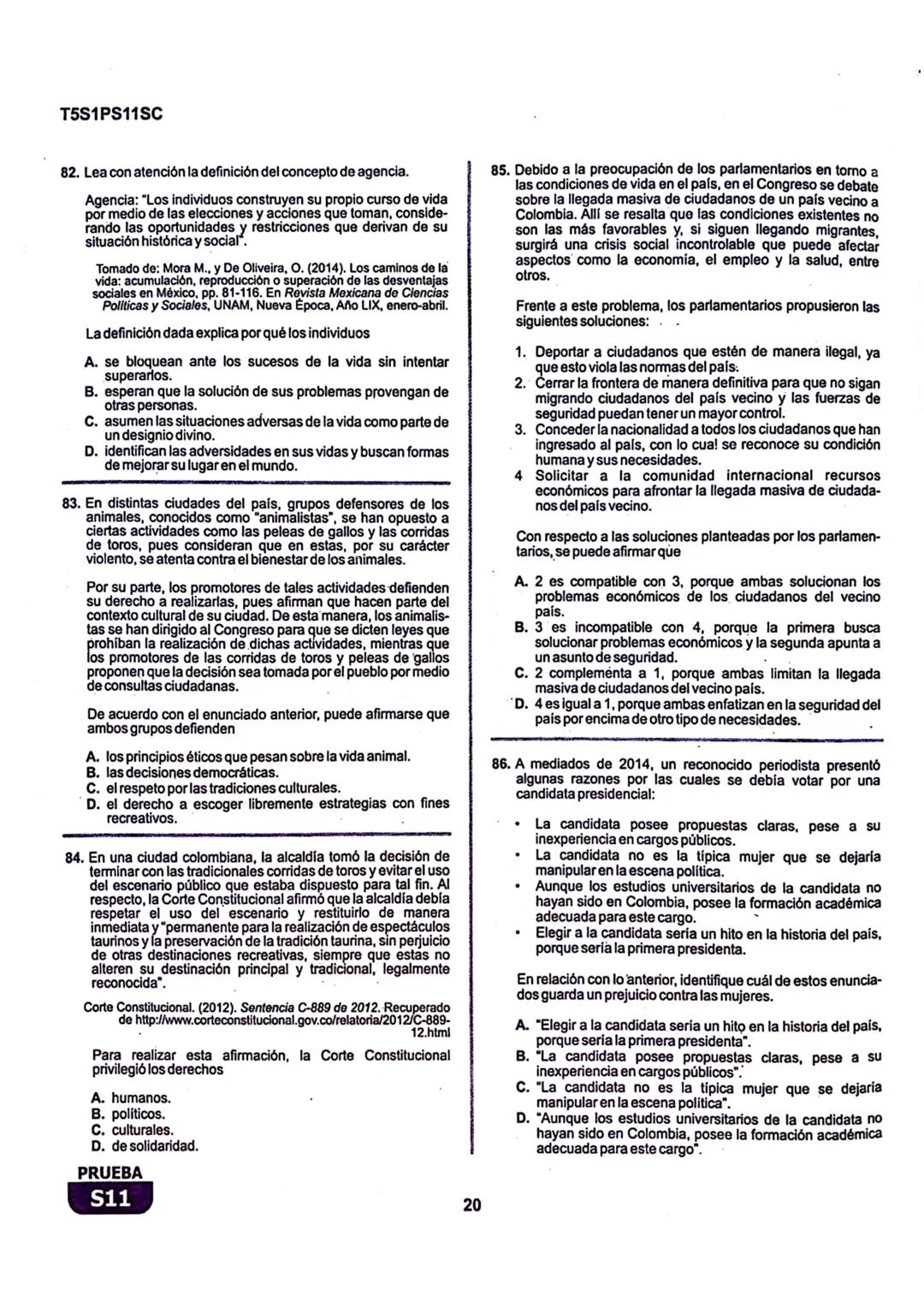 La
Evaluación
S11
Evaluación por Desempeño en Competencias
Primera sesión
En el siguiente cuadro se muestran las pruebas que conforman el ex