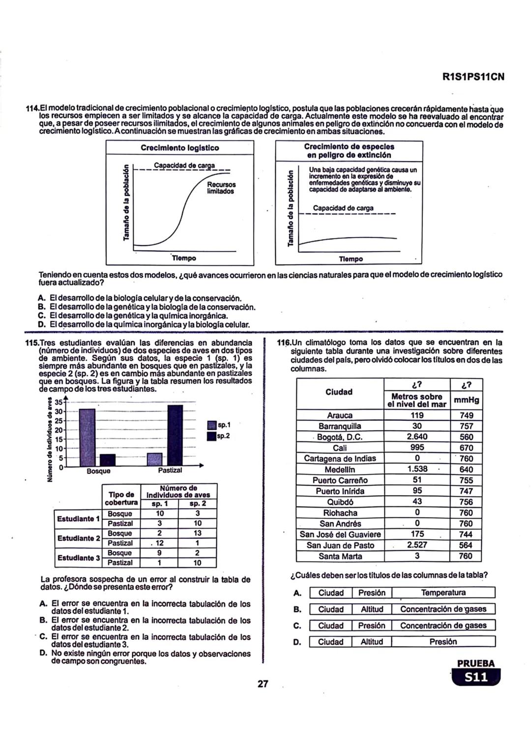 La
Evaluación
S11
Evaluación por Desempeño en Competencias
Primera sesión
En el siguiente cuadro se muestran las pruebas que conforman el ex