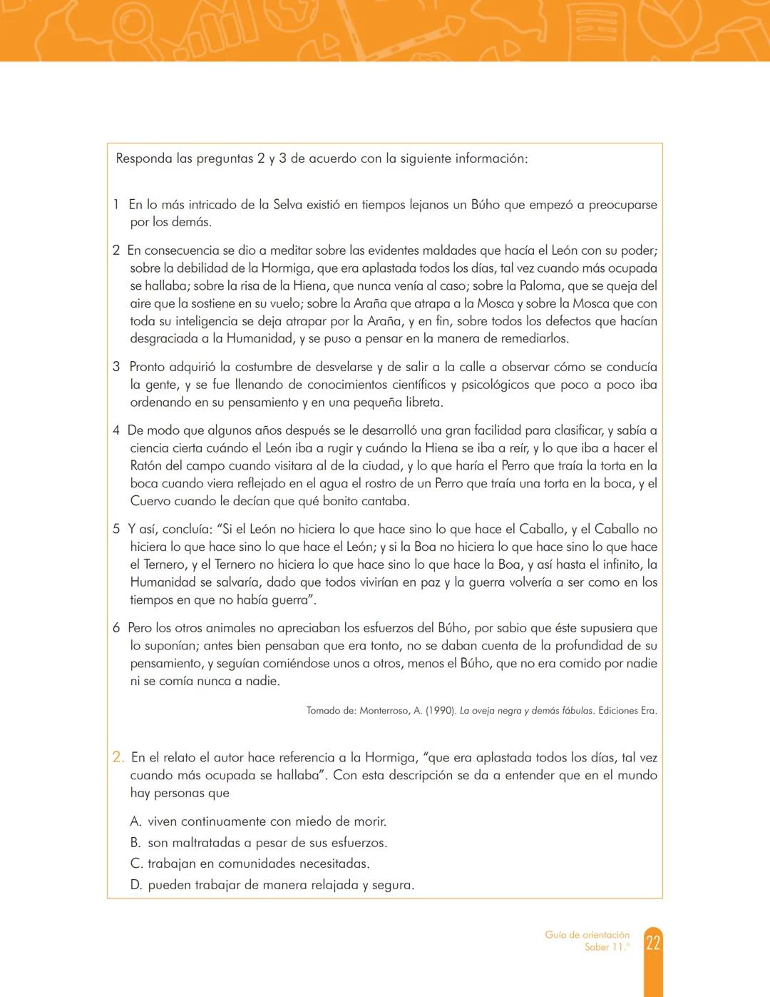 100%
MINEDUCACIÓN
GUÍA DE
ORIENTACIÓN
Saber 11.º
icfes
mejor saber
TODOS POR UN
NUEVO PAÍS
PAZ EQUIDAD EDUCACION
2017-2
5.ª edición Presiden