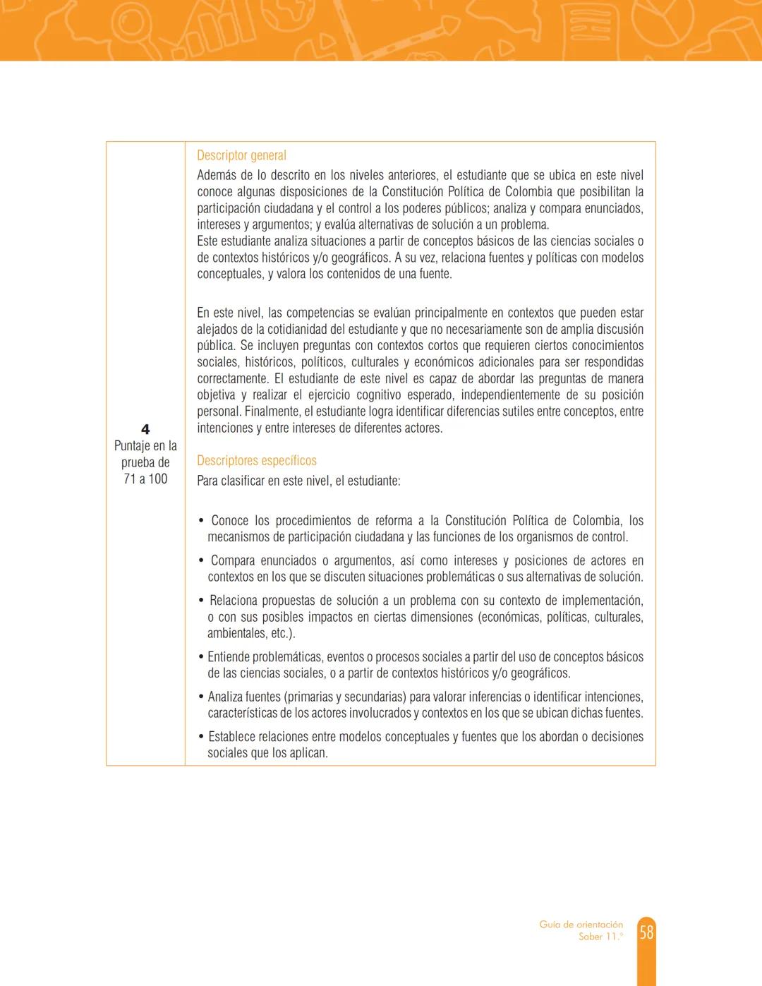100%
MINEDUCACIÓN
GUÍA DE
ORIENTACIÓN
Saber 11.º
icfes
mejor saber
TODOS POR UN
NUEVO PAÍS
PAZ EQUIDAD EDUCACION
2017-2
5.ª edición Presiden