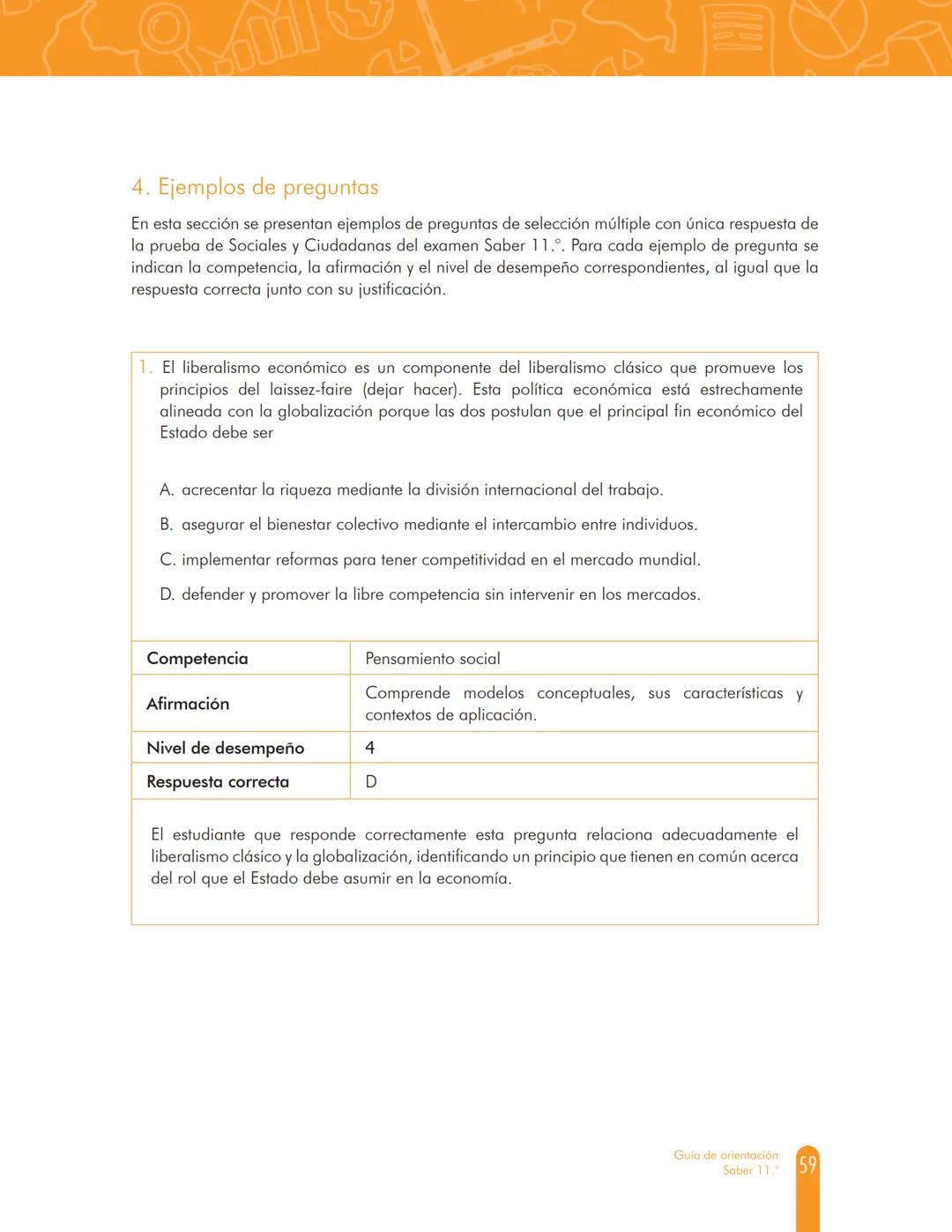 100%
MINEDUCACIÓN
GUÍA DE
ORIENTACIÓN
Saber 11.º
icfes
mejor saber
TODOS POR UN
NUEVO PAÍS
PAZ EQUIDAD EDUCACION
2017-2
5.ª edición Presiden
