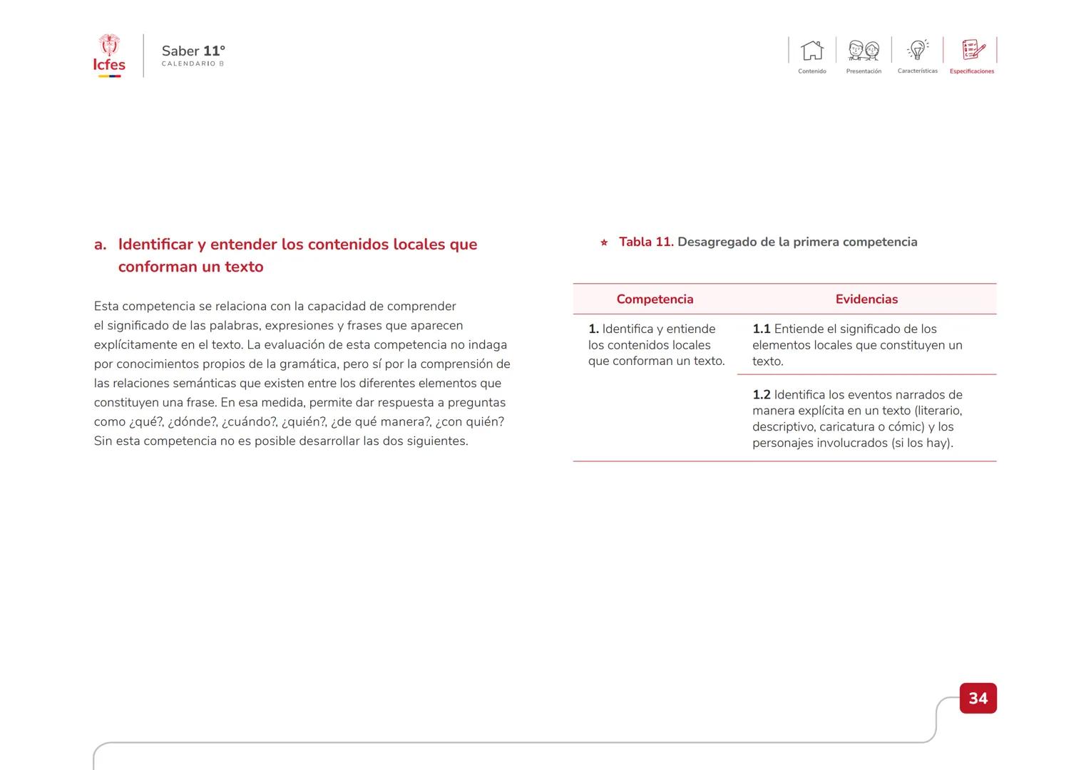 Educación
Guía de orientación
del Examen Saber 11.°
2025-1
Calendario B
CAJA DE
HERRAMIENTAS
SABER 11.º
Icfes Icfes
Saber 11°
CALENDARIO B
G
