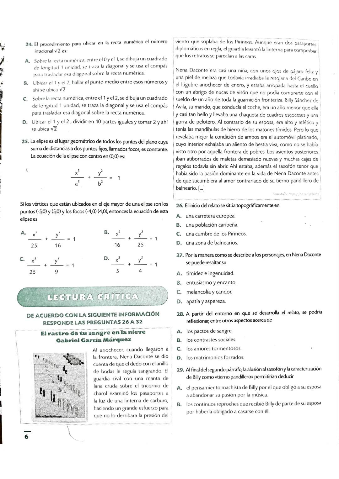 MATEMÁTICAS
1. Un profesor presenta a sus estudiantes los siguientes números
reales y les solicita escoger los que pertenezcan al conjunto d