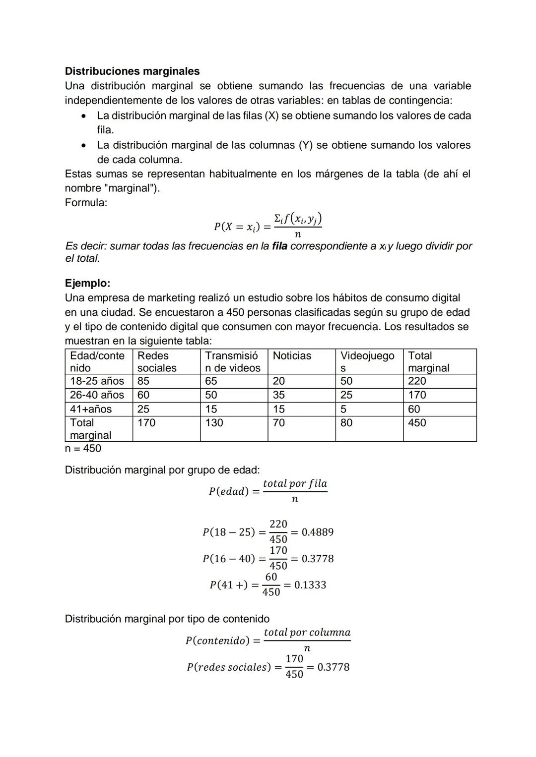 Distribuciones marginales y condicionadas
