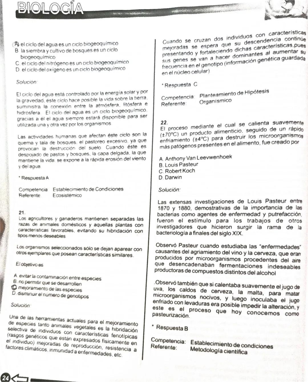 BIOLOGÍA
Las competencias en Ciencias Naturales son indispensables en la formación integral de un
estudiante que egresa de la educación med