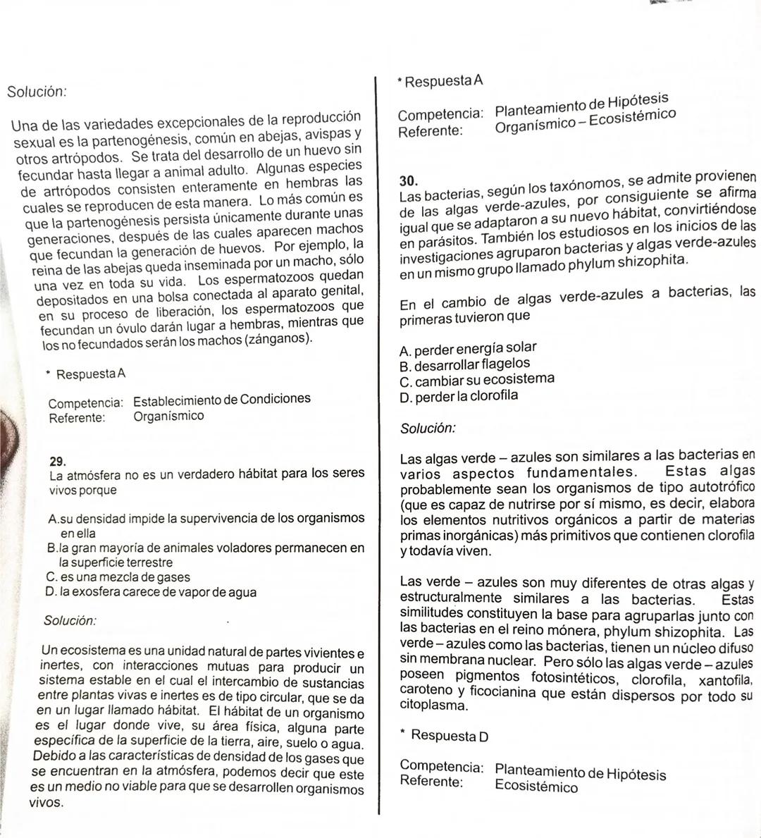 BIOLOGÍA
Las competencias en Ciencias Naturales son indispensables en la formación integral de un
estudiante que egresa de la educación med