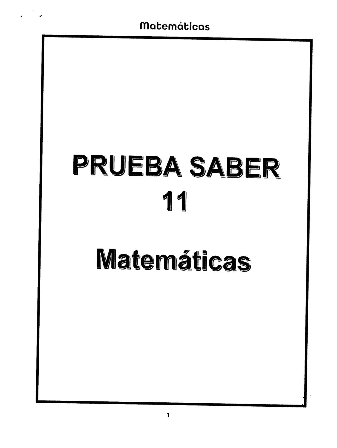 Matemáticas
# PRUEBA SABER
## 11
Matemáticas
1 1.
Matemáticas
Una empresa dedicada a la fabricación y comercialización de calzado necesit
