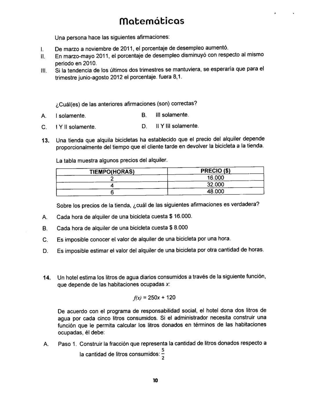 Matemáticas
# PRUEBA SABER
## 11
Matemáticas
1 1.
Matemáticas
Una empresa dedicada a la fabricación y comercialización de calzado necesit