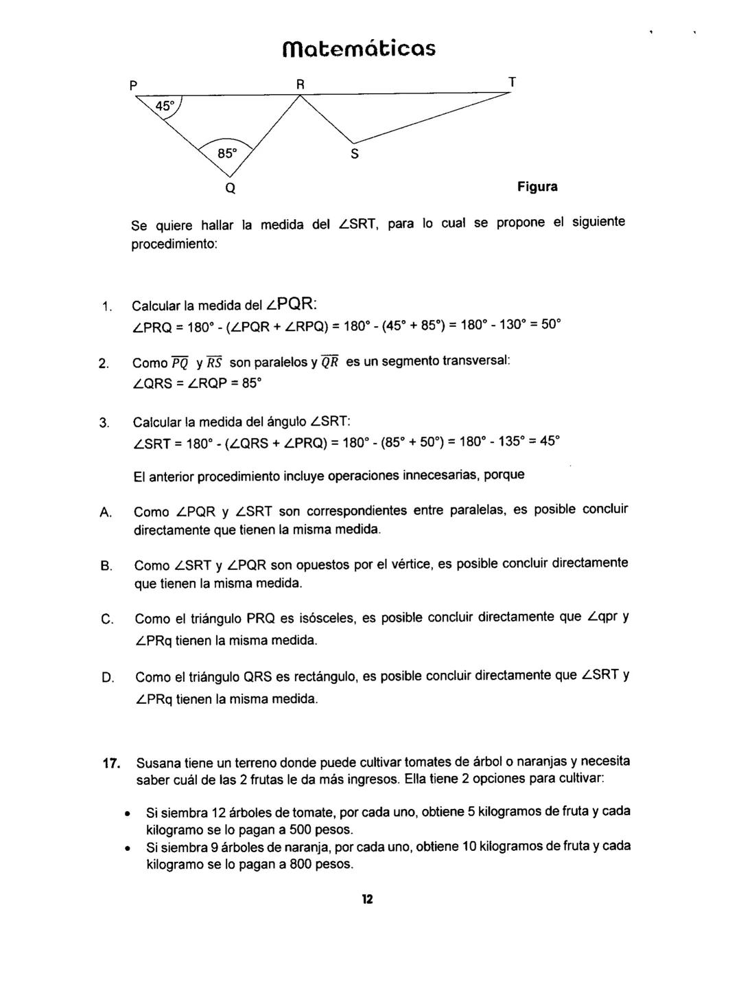 Matemáticas
# PRUEBA SABER
## 11
Matemáticas
1 1.
Matemáticas
Una empresa dedicada a la fabricación y comercialización de calzado necesit