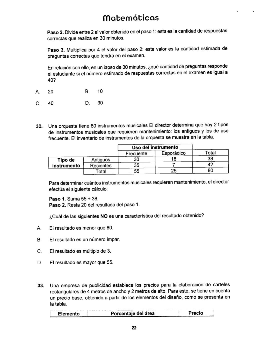 Matemáticas
# PRUEBA SABER
## 11
Matemáticas
1 1.
Matemáticas
Una empresa dedicada a la fabricación y comercialización de calzado necesit