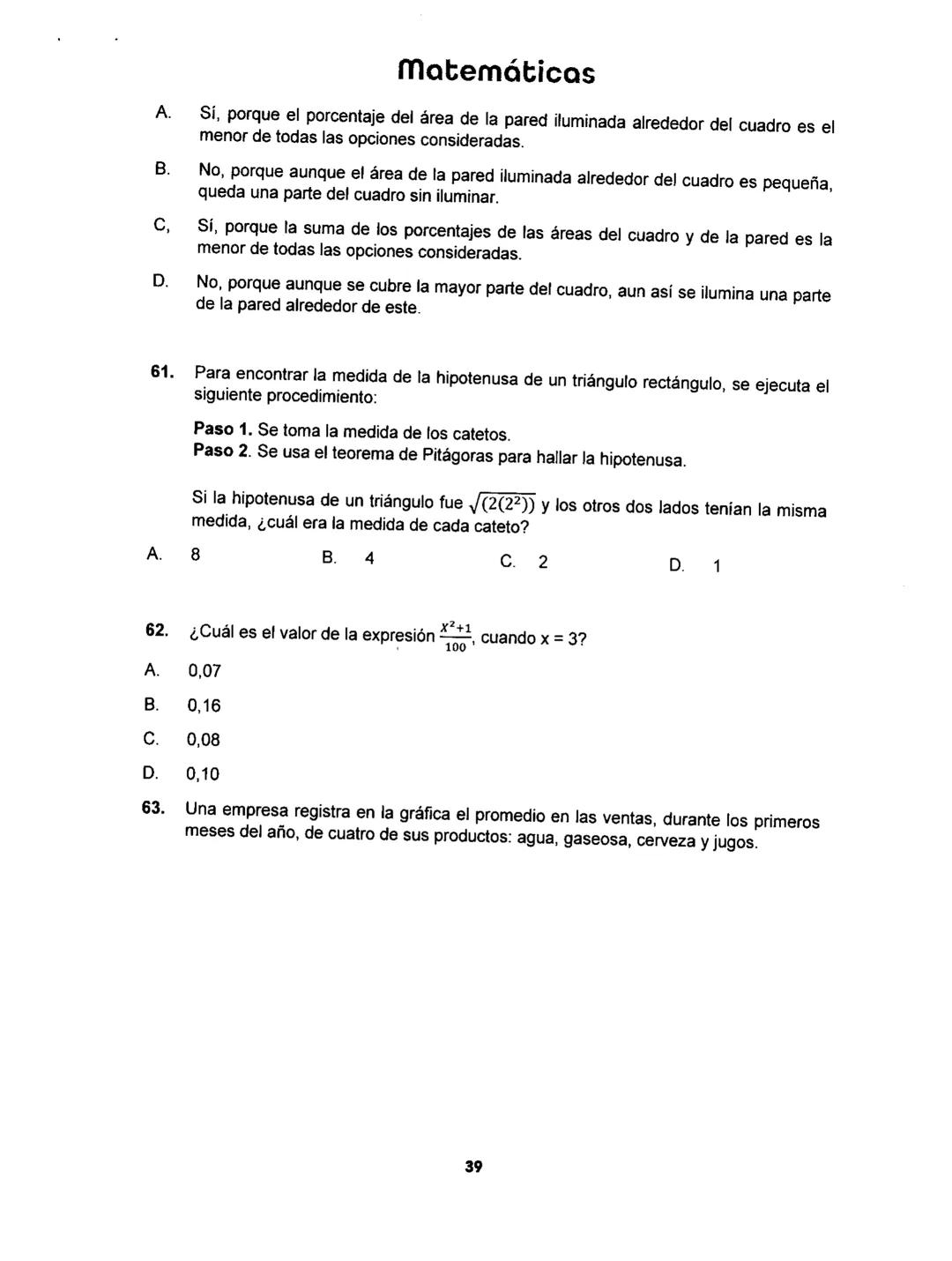 Matemáticas
# PRUEBA SABER
## 11
Matemáticas
1 1.
Matemáticas
Una empresa dedicada a la fabricación y comercialización de calzado necesit