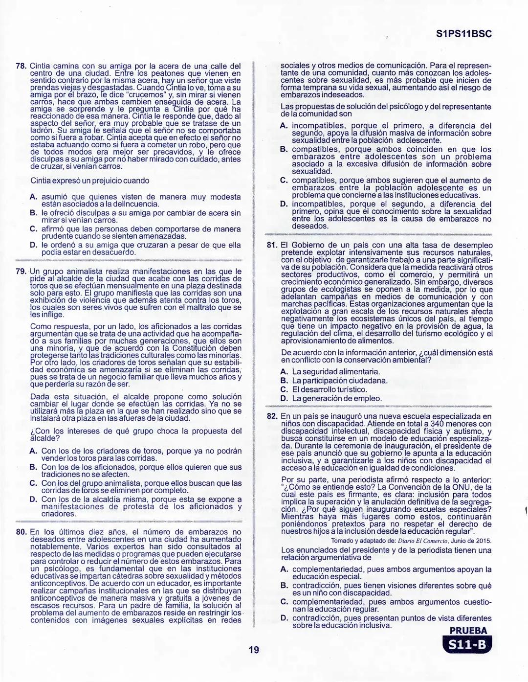 1
La
Evaluación
PRUEBA
S11-B
Evaluación por Desempeño en Competencias
Primera sesión
En el siguiente cuadro se muestran las pruebas que conf