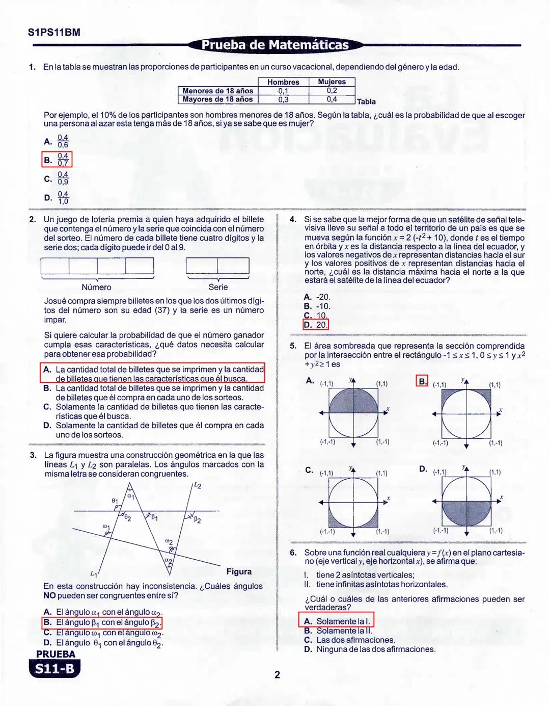 1
La
Evaluación
PRUEBA
S11-B
Evaluación por Desempeño en Competencias
Primera sesión
En el siguiente cuadro se muestran las pruebas que conf