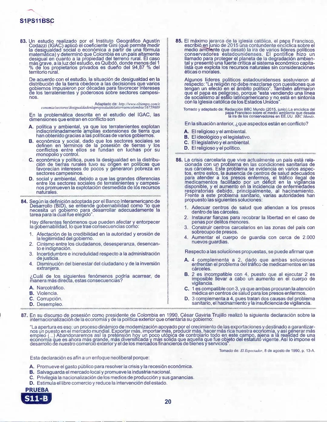 1
La
Evaluación
PRUEBA
S11-B
Evaluación por Desempeño en Competencias
Primera sesión
En el siguiente cuadro se muestran las pruebas que conf