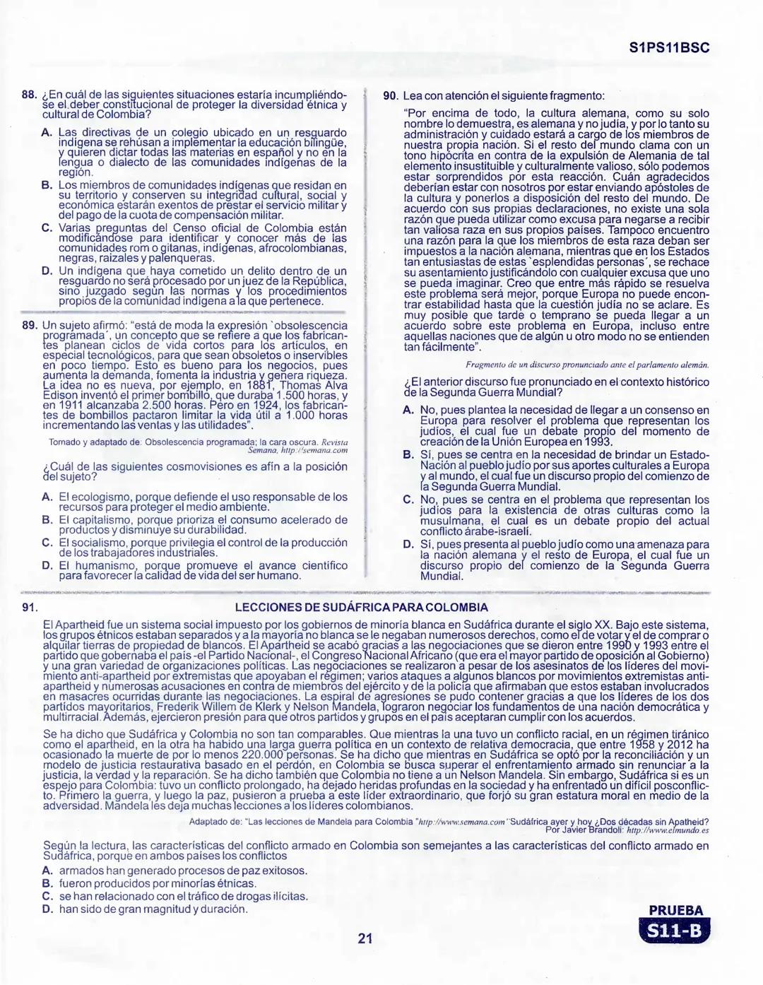 1
La
Evaluación
PRUEBA
S11-B
Evaluación por Desempeño en Competencias
Primera sesión
En el siguiente cuadro se muestran las pruebas que conf