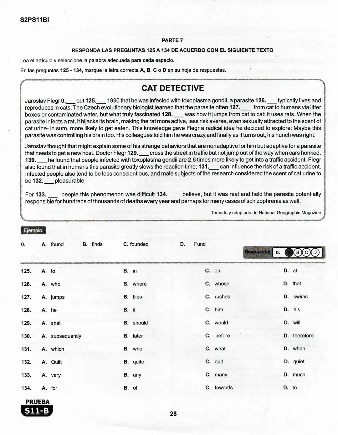 1
La
Evaluación
PRUEBA
S11-B
Evaluación por Desempeño en Competencias
Segunda sesión
En el siguiente cuadro se muestran las pruebas que conf