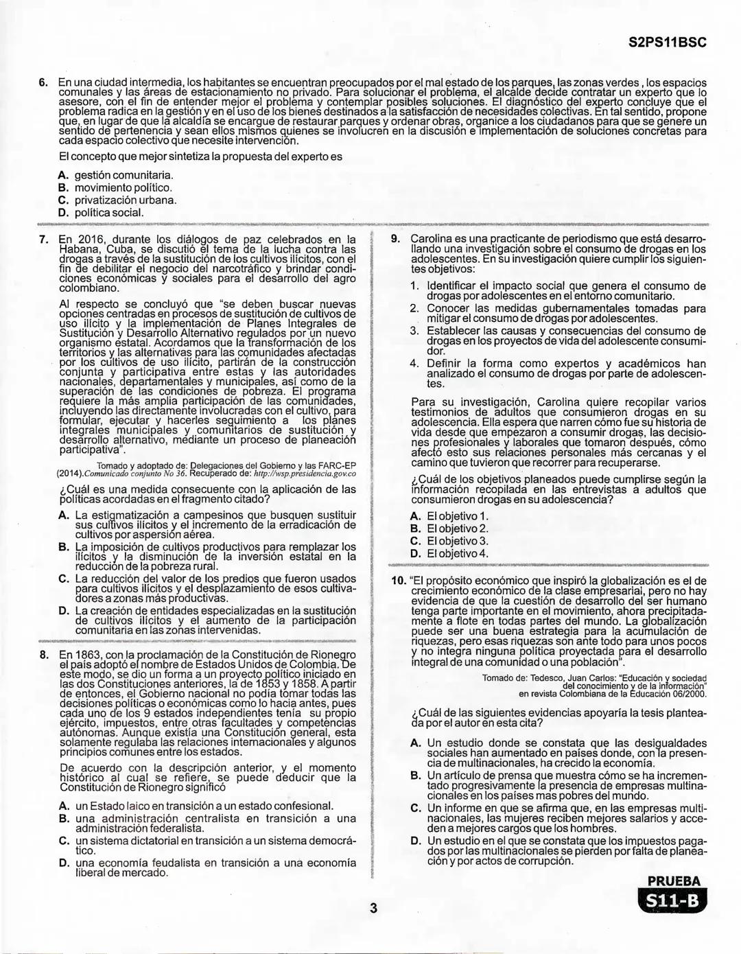 1
La
Evaluación
PRUEBA
S11-B
Evaluación por Desempeño en Competencias
Segunda sesión
En el siguiente cuadro se muestran las pruebas que conf