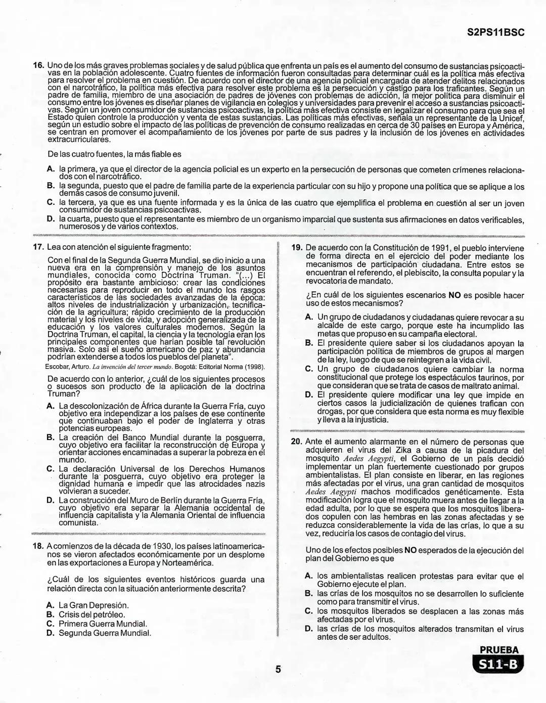 1
La
Evaluación
PRUEBA
S11-B
Evaluación por Desempeño en Competencias
Segunda sesión
En el siguiente cuadro se muestran las pruebas que conf