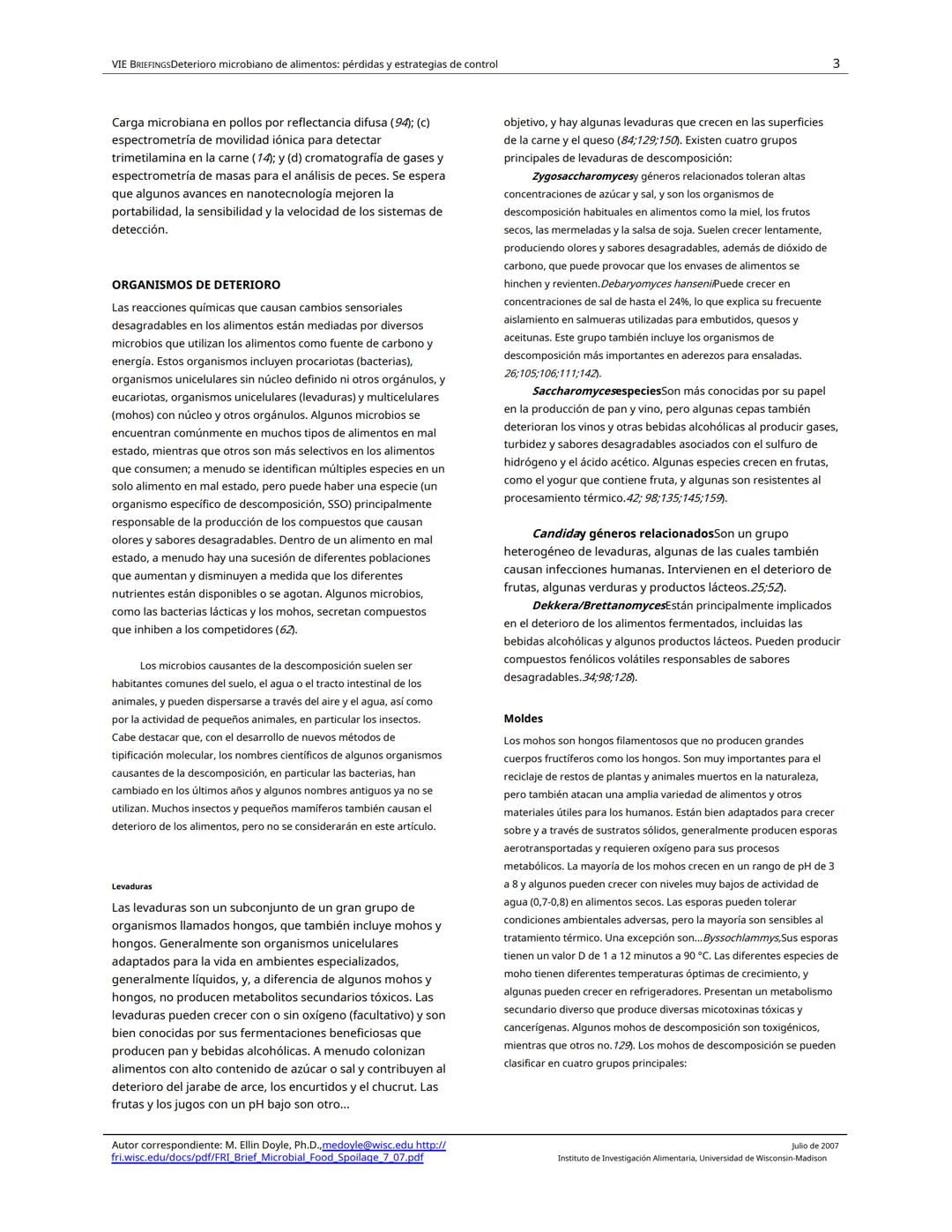 Traducido del inglés al español-www.onlinedoctranslator.com
UW
F
RIE BRIEFINGS
Deterioro microbiano de alimentos: pérdidas y estrategias de