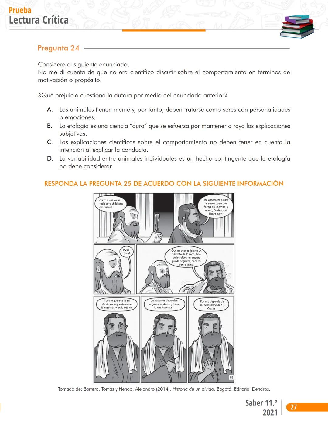 La educación
es de todos
Mineducación
Prueba
Lectura Crítica
Cuadernillo de preguntas
Saber 11.°
Pruebas
SABER
11° icfes
icfes
mejor saber P