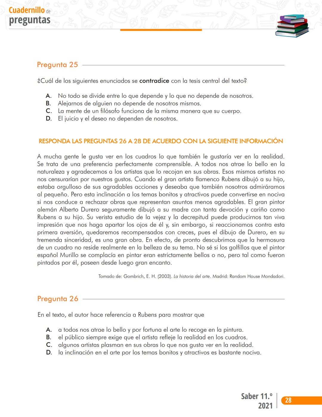 La educación
es de todos
Mineducación
Prueba
Lectura Crítica
Cuadernillo de preguntas
Saber 11.°
Pruebas
SABER
11° icfes
icfes
mejor saber P