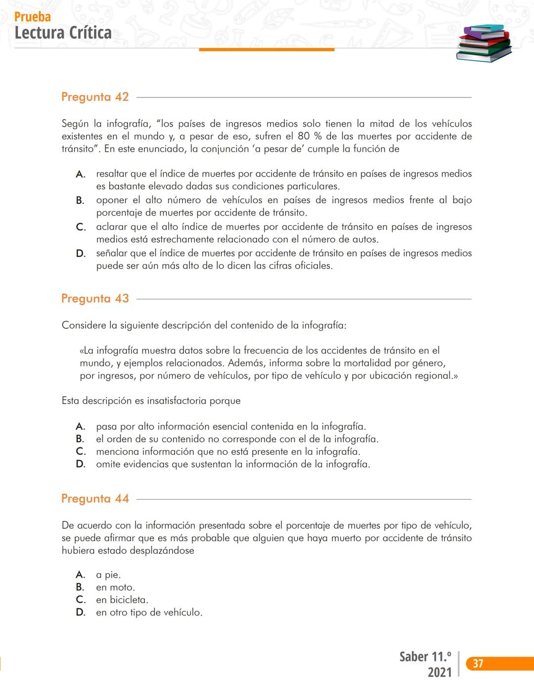 La educación
es de todos
Mineducación
Prueba
Lectura Crítica
Cuadernillo de preguntas
Saber 11.°
Pruebas
SABER
11° icfes
icfes
mejor saber P