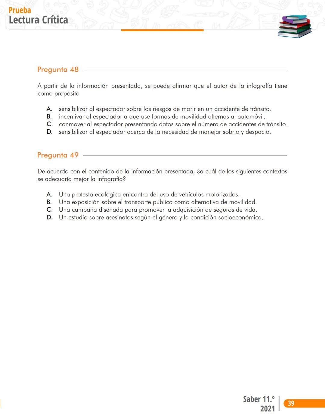 La educación
es de todos
Mineducación
Prueba
Lectura Crítica
Cuadernillo de preguntas
Saber 11.°
Pruebas
SABER
11° icfes
icfes
mejor saber P
