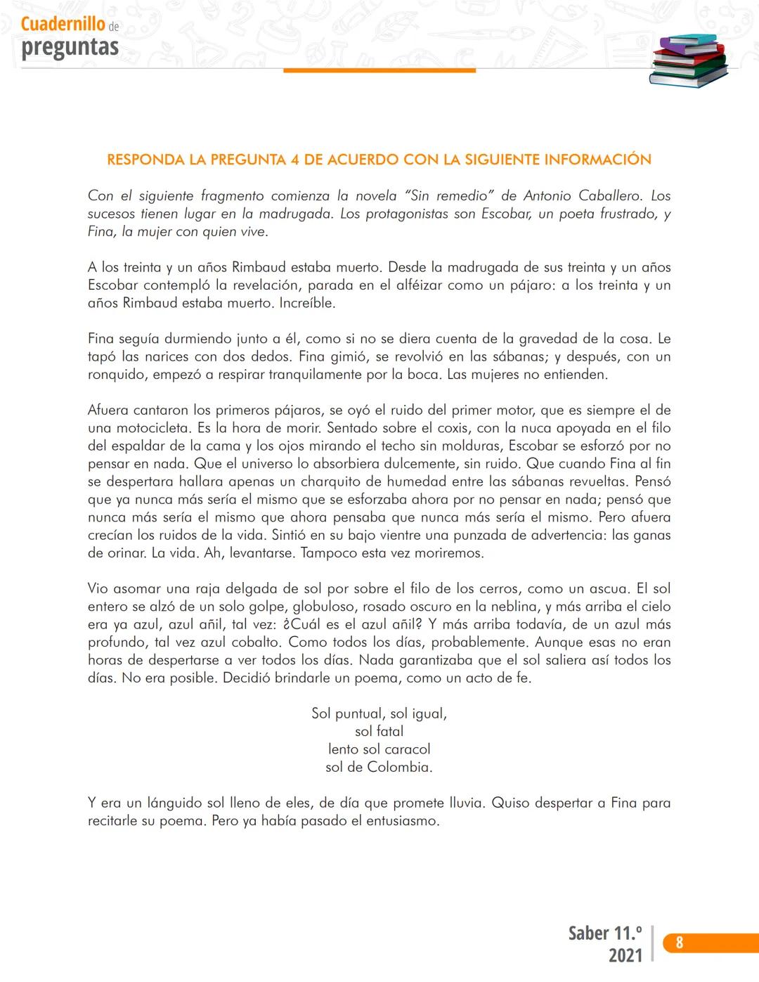 La educación
es de todos
Mineducación
Prueba
Lectura Crítica
Cuadernillo de preguntas
Saber 11.°
Pruebas
SABER
11° icfes
icfes
mejor saber P