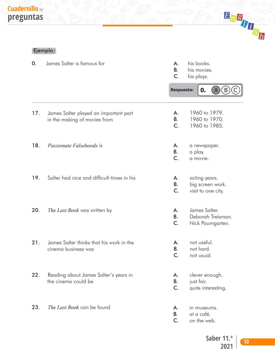 La educación
es de todos
Mineducación
English
Prueba Inglés
Cuadernillo de preguntas
Saber 11.°
Pruebas
SABER
11° icfes
icfes
mejor