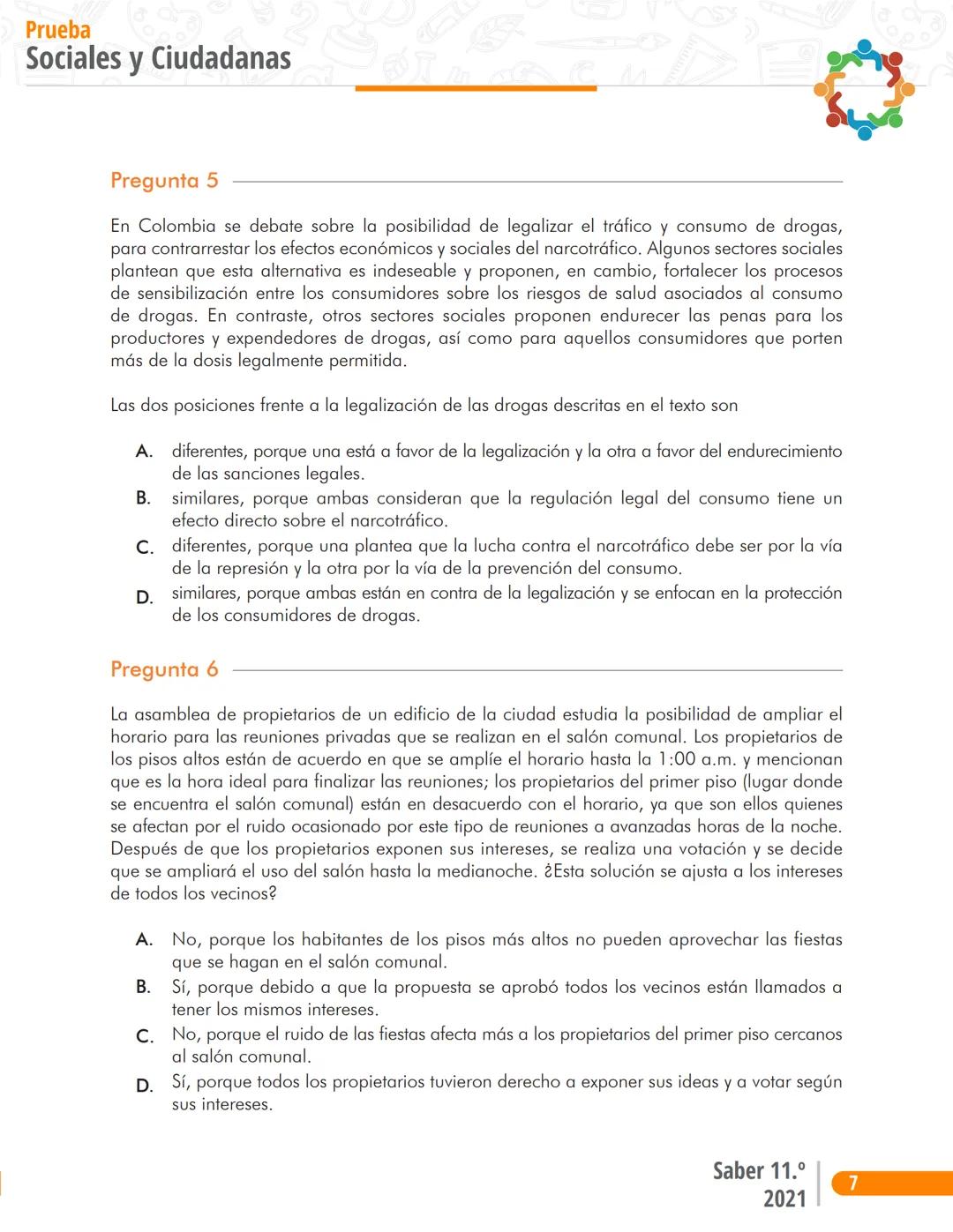 La educación
es de todos
Mineducación
る
2
1
Prueba P
Sociales y Ciudadanas
2
Cuadernillo de preguntas
Saber 11.°
SABER
11 icfes
icfes
mejor