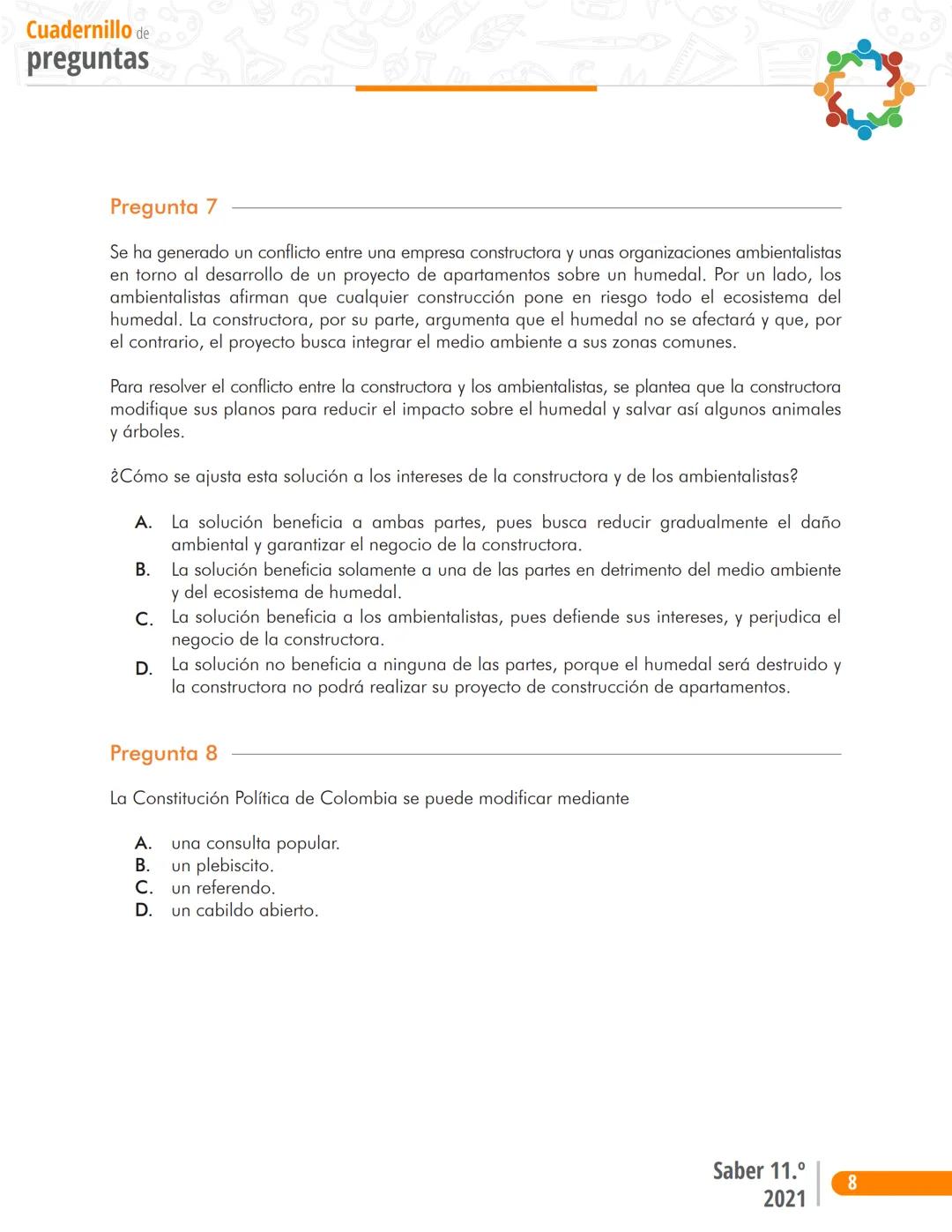 La educación
es de todos
Mineducación
る
2
1
Prueba P
Sociales y Ciudadanas
2
Cuadernillo de preguntas
Saber 11.°
SABER
11 icfes
icfes
mejor