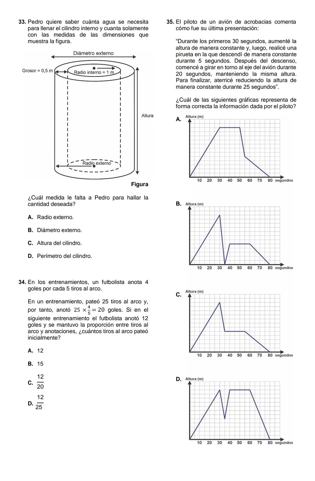 MATEMÁTICAS 2022-2
1. En la clase de Observación Astronómica, Lucía debe configurar el ángulo de inclinación del telescopio a
30°, como se m