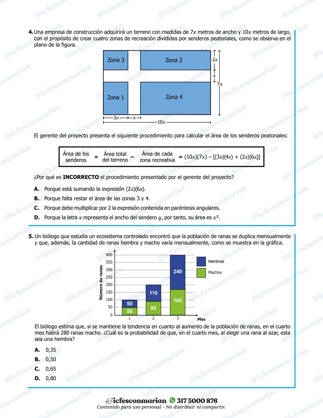 # Matemáticas
1. El Departamento Administrativo Nacional de Estadística (DANE) realiza cada año mediciones de la pobreza en Colombia para d