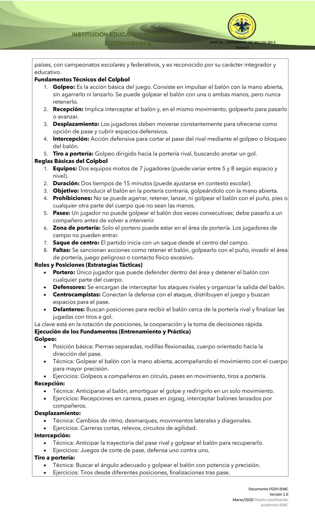 INSTITUCIÓN EDUCATIVA MUNICIPAL
CUNDINAMARCA
DANE No. 1258900030189-8
GUIA DIDÁCTICA PARA TRABAJO ESCRITO INSTITUCIÓN EDUCATIVA MUNICIPAL
CU