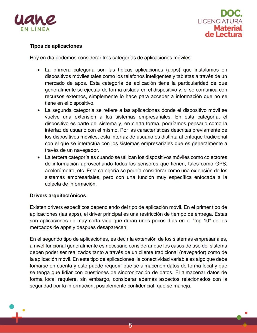 uane
EN LÍNEA
Material
de Lectura
Unidad 1
Introducción al desarrollo de
aplicaciones móviles
LICENCIATURA
MÓDULO 1
Programación de
Disposit