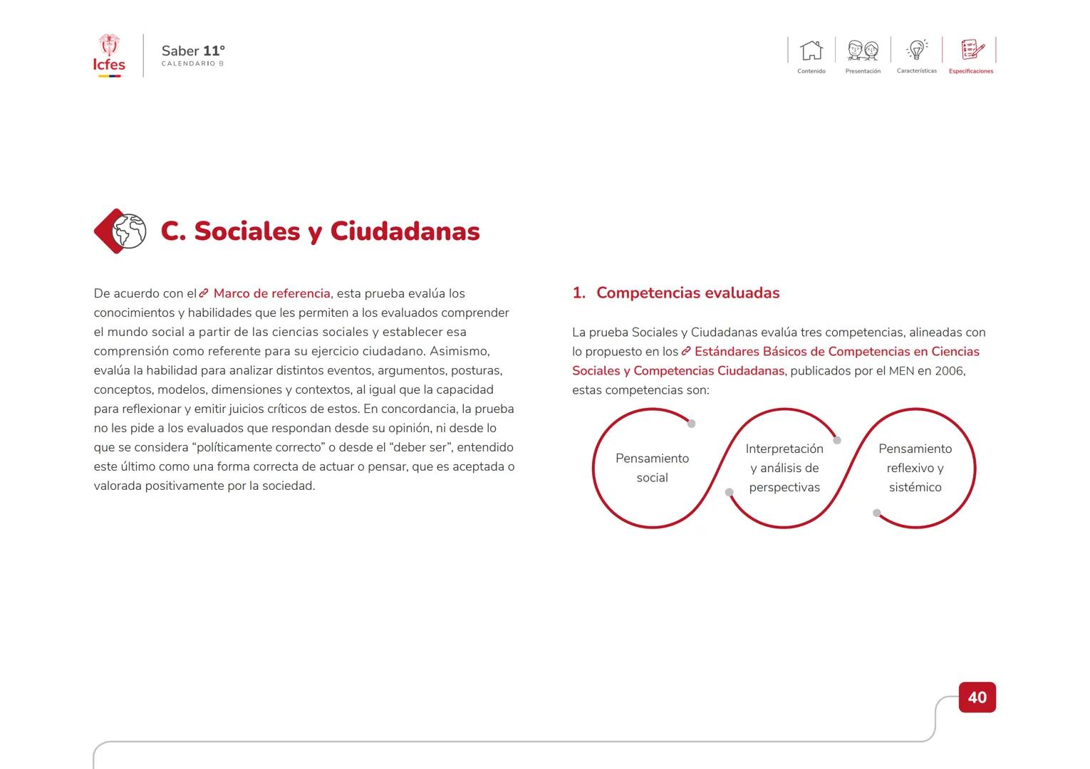 Educación
Guía de orientación
del Examen Saber 11.°
2025-1
Calendario B
CAJA DE
HERRAMIENTAS
SABER 11.º
Icfes Icfes
Saber 11°
CALENDARIO B
G