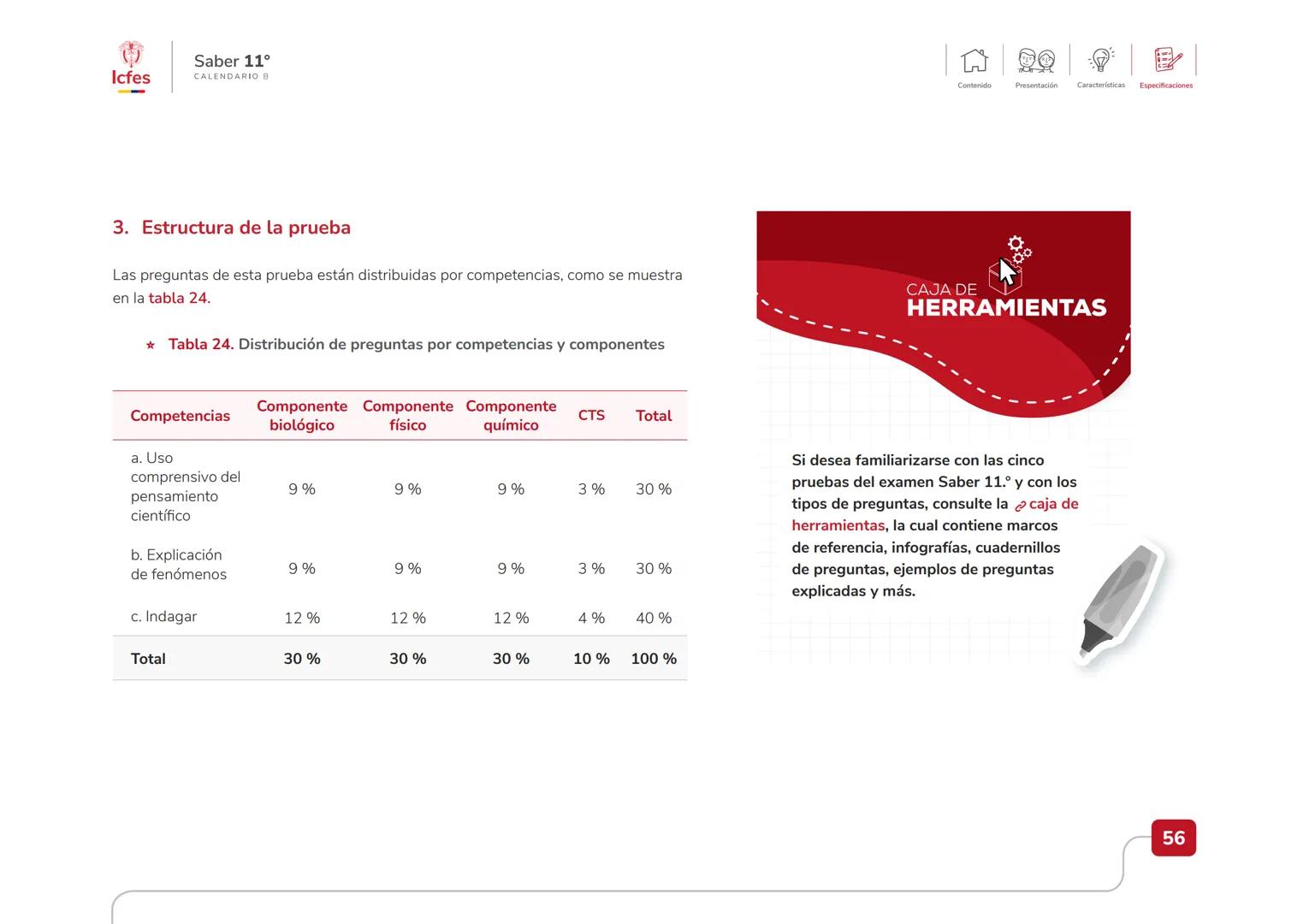 Educación
Guía de orientación
del Examen Saber 11.°
2025-1
Calendario B
CAJA DE
HERRAMIENTAS
SABER 11.º
Icfes Icfes
Saber 11°
CALENDARIO B
G