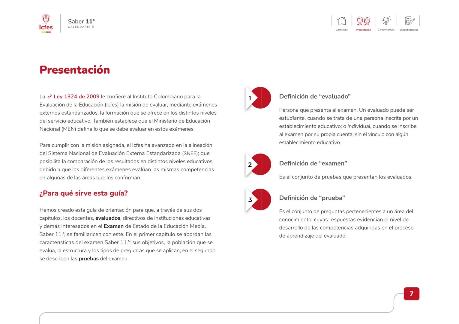 Educación
Guía de orientación
del Examen Saber 11.°
2025-1
Calendario B
CAJA DE
HERRAMIENTAS
SABER 11.º
Icfes Icfes
Saber 11°
CALENDARIO B
G