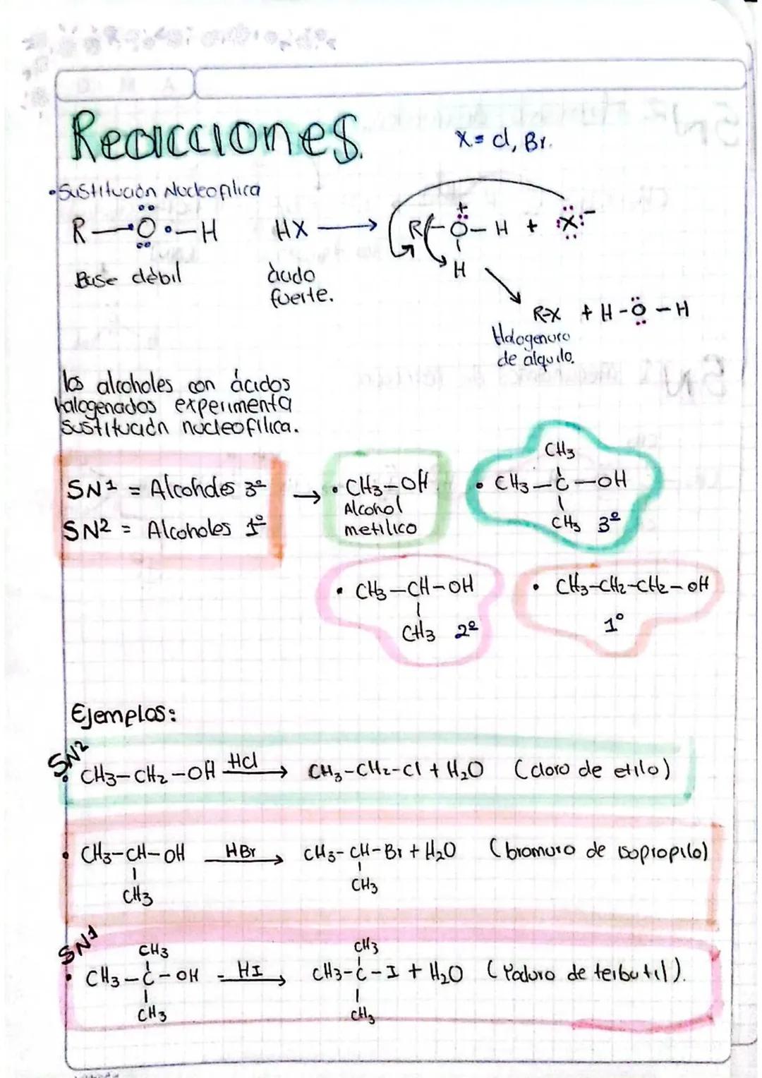 # Los alcoholes
Los alcoholes pueden actuar como bases débiles y reaccionar con ácidos fuertes, Sin embargo, también pueden actuar como áci