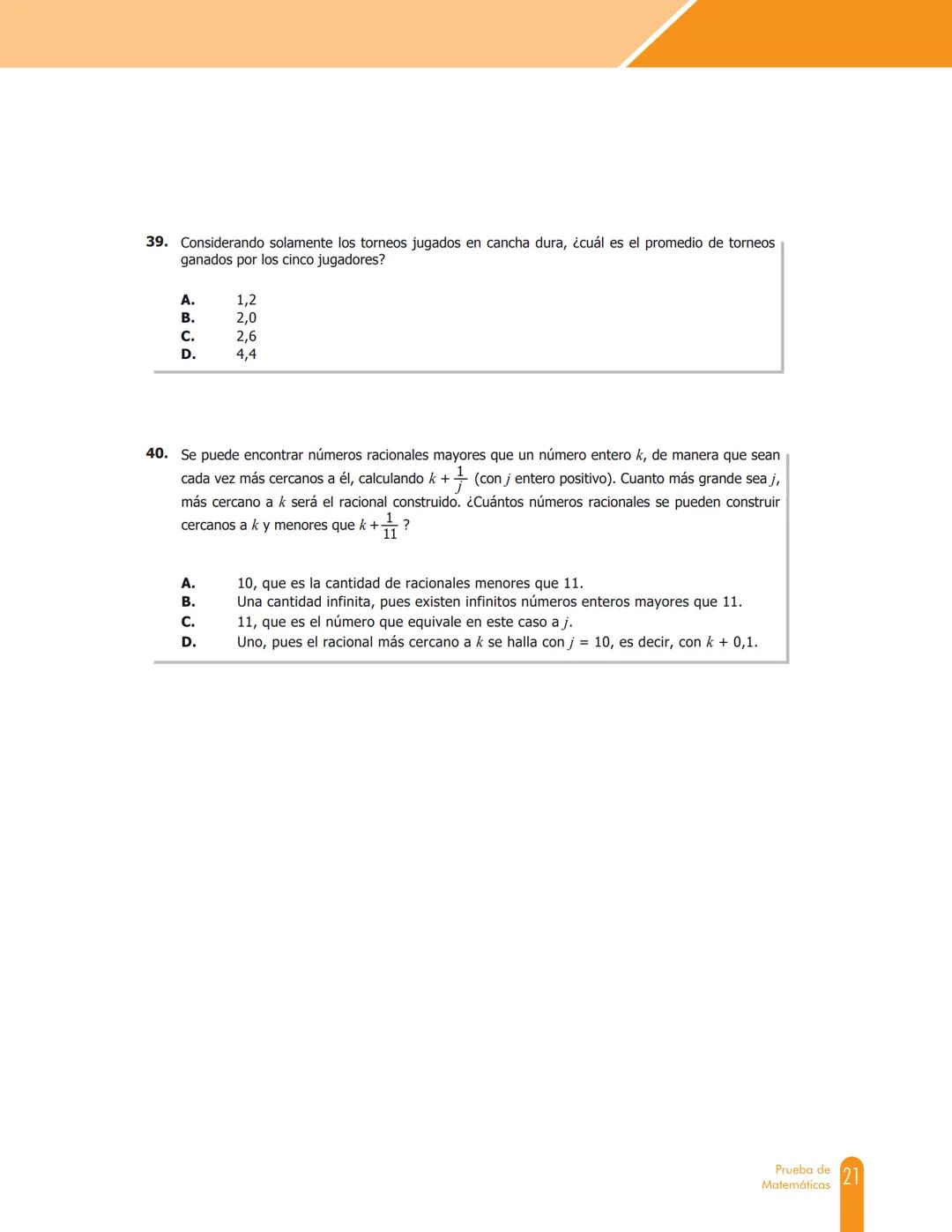 Cuadernillo de preguntas
Saber 11.°
Prueba de Matemáticas
MINEDUCACIÓN
icfes
mejor saber
TODOS POR UN
NUEVO PAÍS
PAZ EQUIDAD EDUCACION
icfes