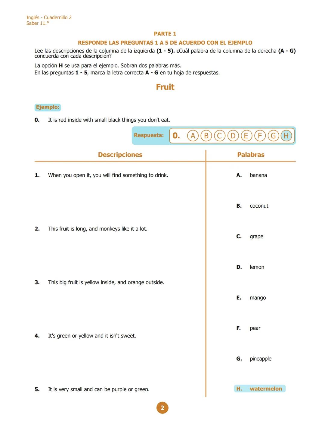 MINISTERIO DE EDUCACIÓN
NACIONAL
G11.I.E
1112
Inglés
Cuadernillo 2 2023
11.°
GRADO
07
¡Hola!
Queremos agradecer tu participación. Antes
de e