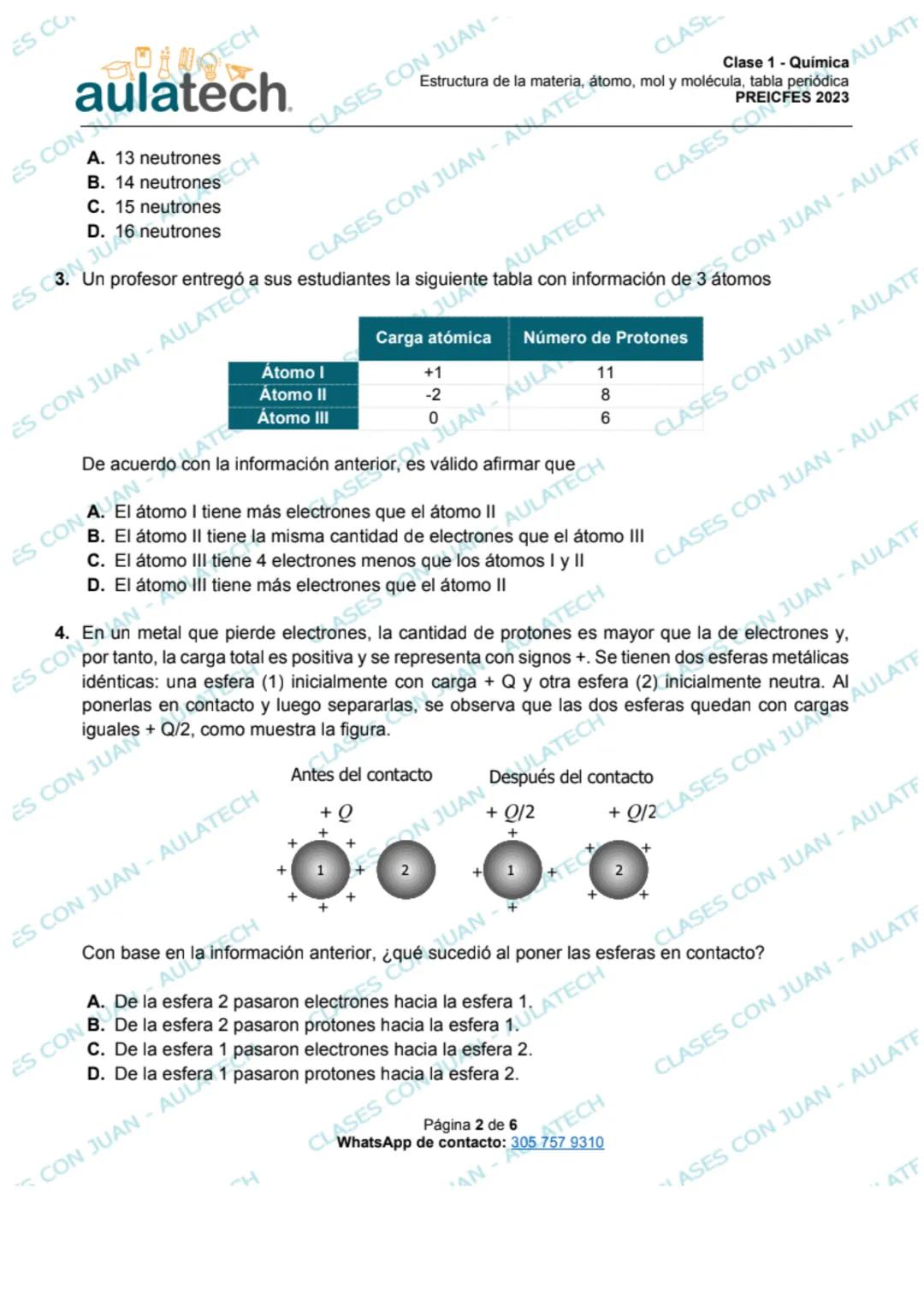 # Clase 1 - Química
Estructura de la materia, átomo, mol y molécula, tabla periódica
PREICFES 2023
# Clase 1
1. La materia puede clasifica