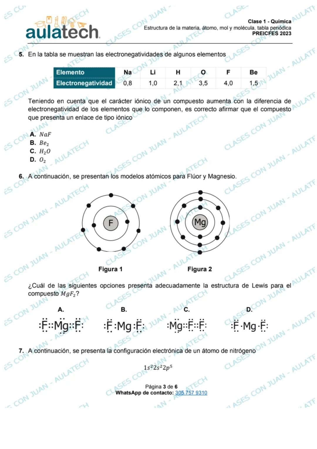 # Clase 1 - Química
Estructura de la materia, átomo, mol y molécula, tabla periódica
PREICFES 2023
# Clase 1
1. La materia puede clasifica
