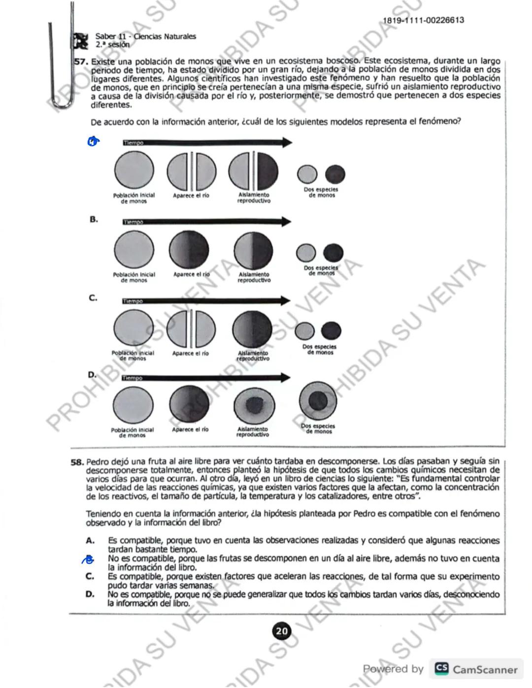 ! 
DISCLAIMER:
USO RESPONSABLE DE LAS PRUEBAS DEL ICFES
No utilices las pruebas anteriores para memorizar
preguntas. EI ICFES repite solo un