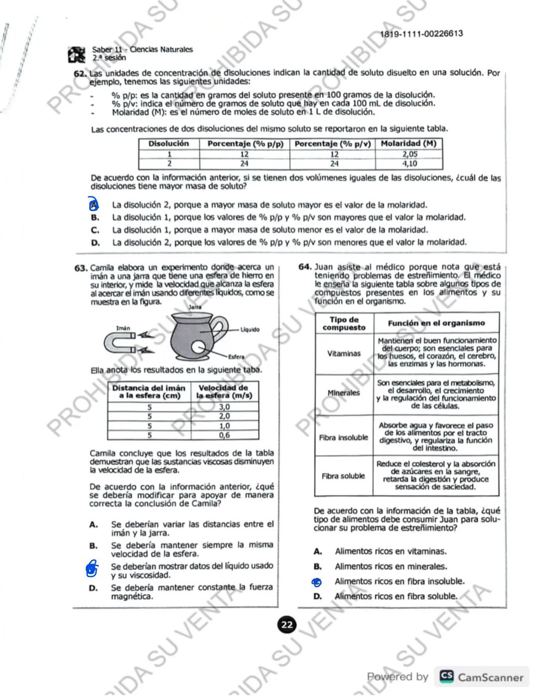 ! 
DISCLAIMER:
USO RESPONSABLE DE LAS PRUEBAS DEL ICFES
No utilices las pruebas anteriores para memorizar
preguntas. EI ICFES repite solo un