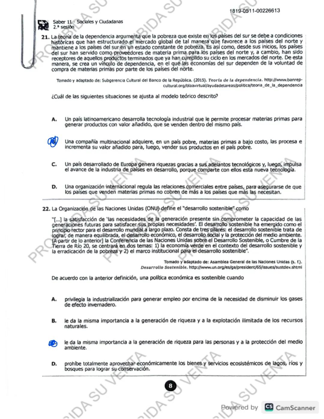 ! 
DISCLAIMER:
USO RESPONSABLE DE LAS PRUEBAS DEL ICFES
No utilices las pruebas anteriores para memorizar
preguntas. EI ICFES repite solo un