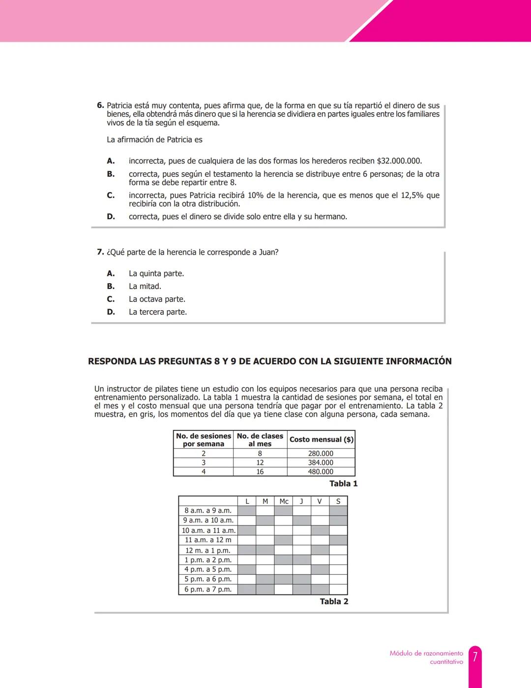 Cuadernillo de preguntas
Módulo de razonamiento cuantitativo
Saber Pro
x=0 xn
5.425
-4-285
Examen
Saber Pro
icfes
1+x+y+2at
1665-565
+45.565
