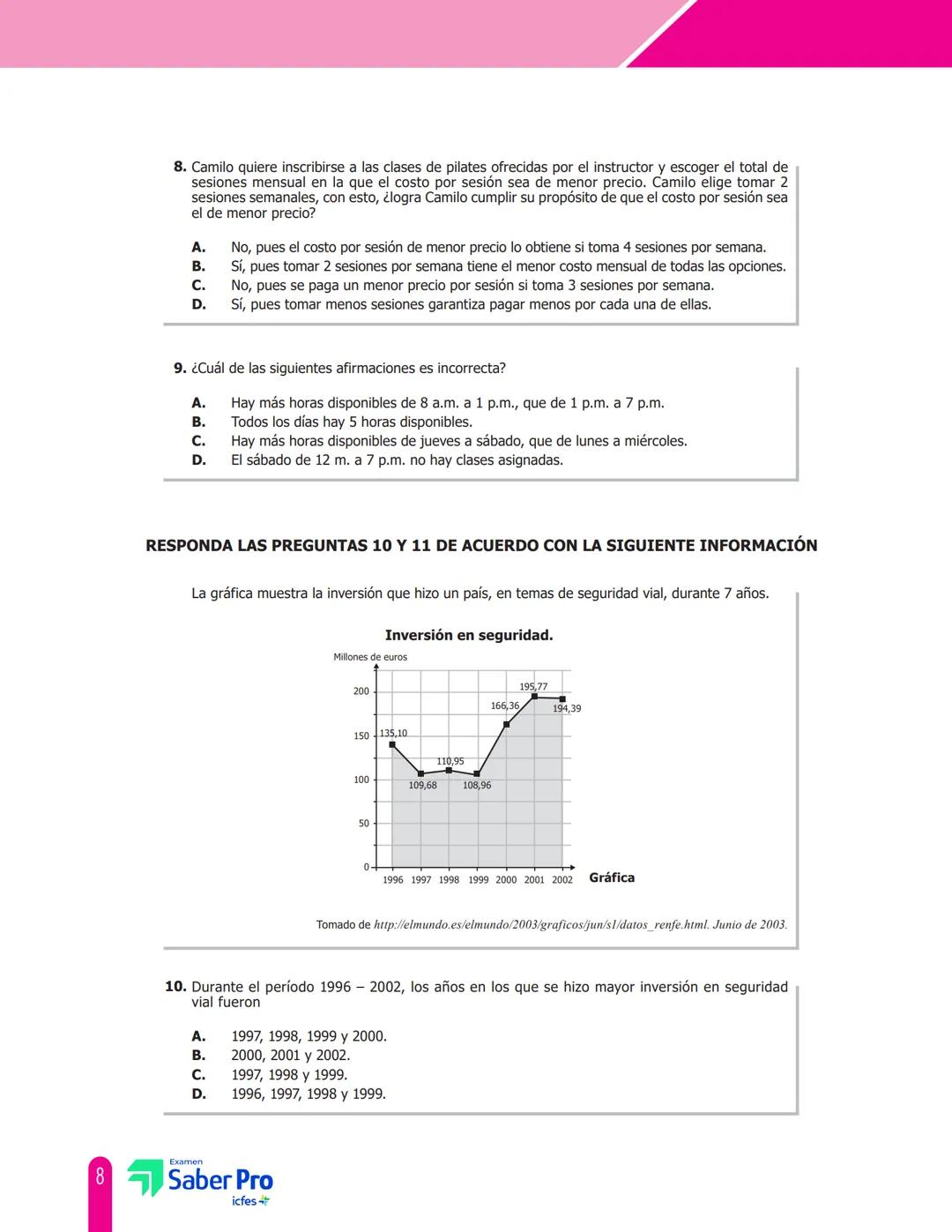 Cuadernillo de preguntas
Módulo de razonamiento cuantitativo
Saber Pro
x=0 xn
5.425
-4-285
Examen
Saber Pro
icfes
1+x+y+2at
1665-565
+45.565